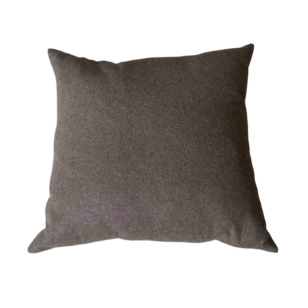 Brown Wool Square Accent Throw Pillow